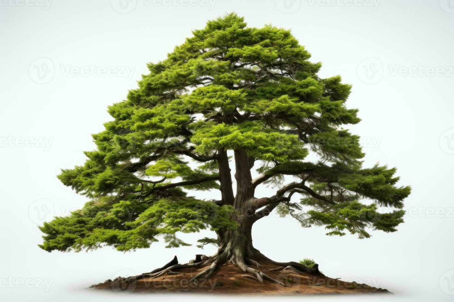 AI generated Pine trees grow big and lush professional photography photo