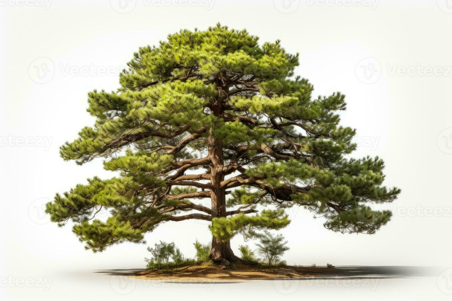 AI generated Pine trees grow big and lush professional photography photo