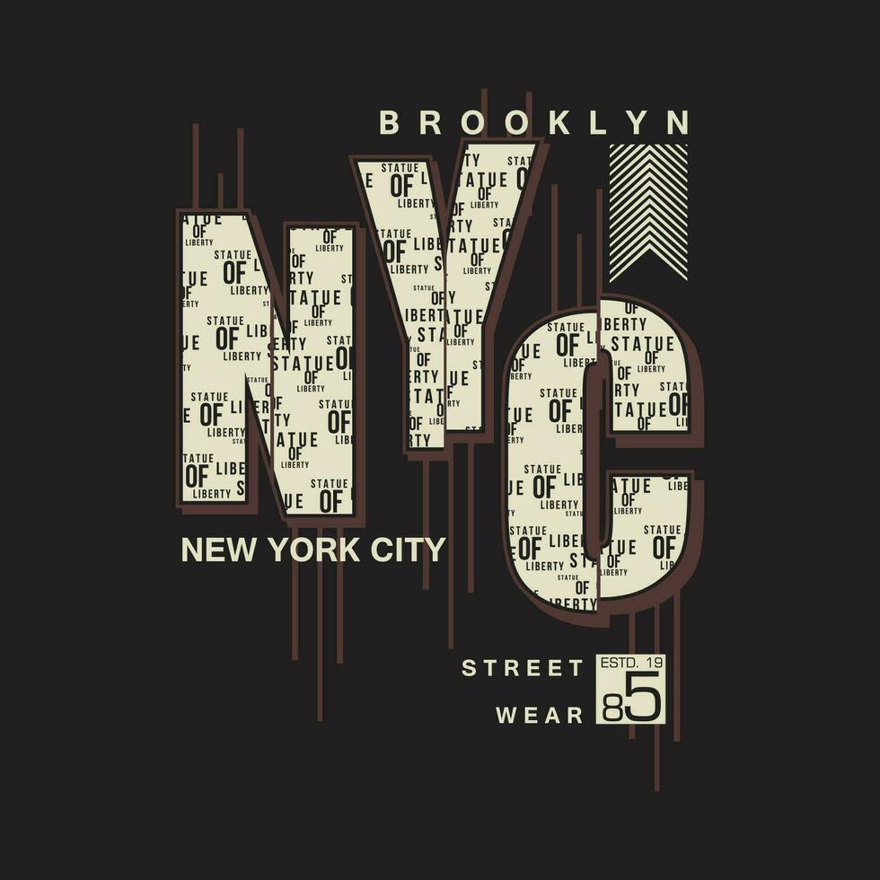 broklyn urban street, graphic design, typography vector illustration, modern style, for print t shirt