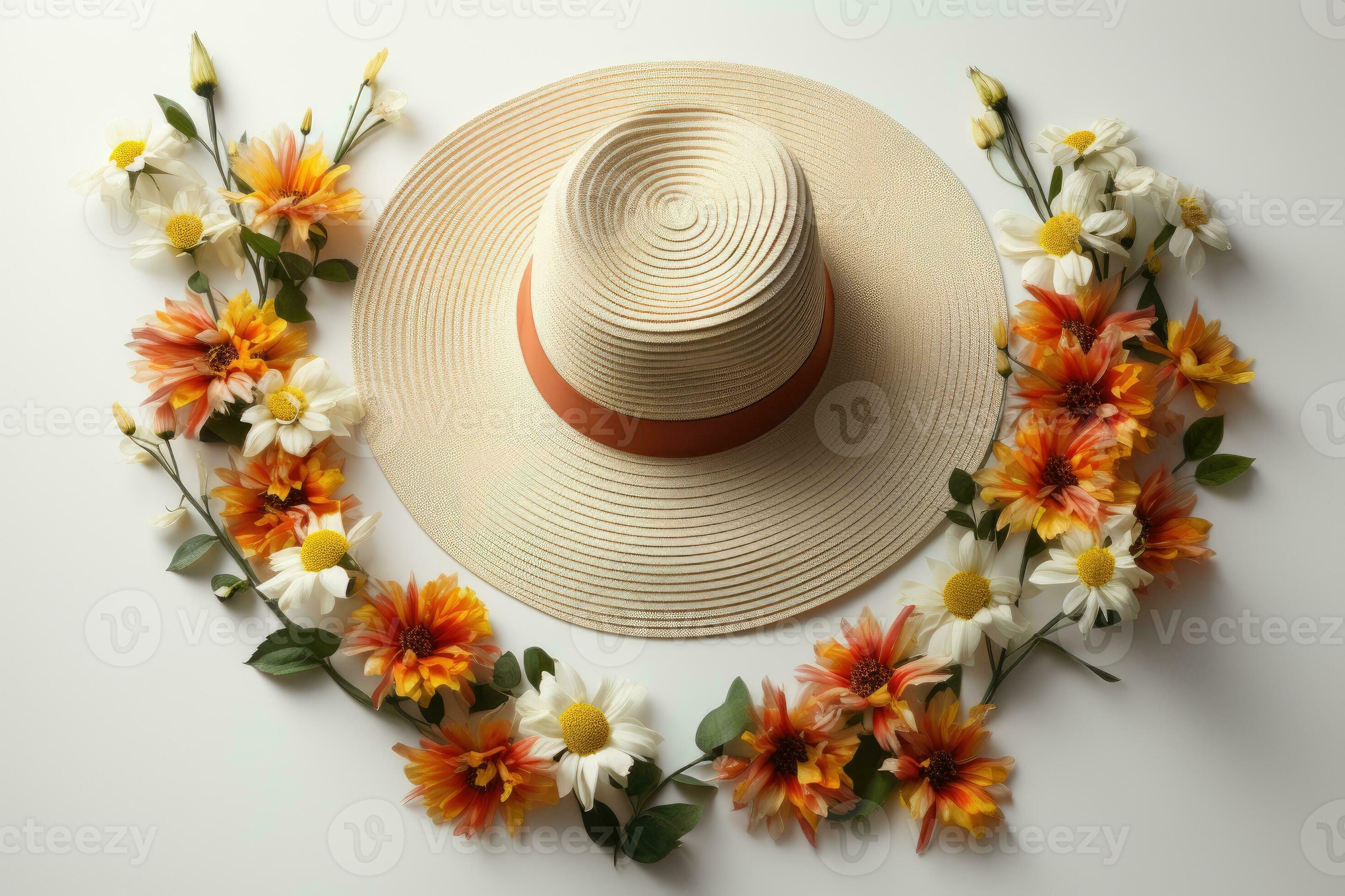 AI generated womens sun protection hat professional photography