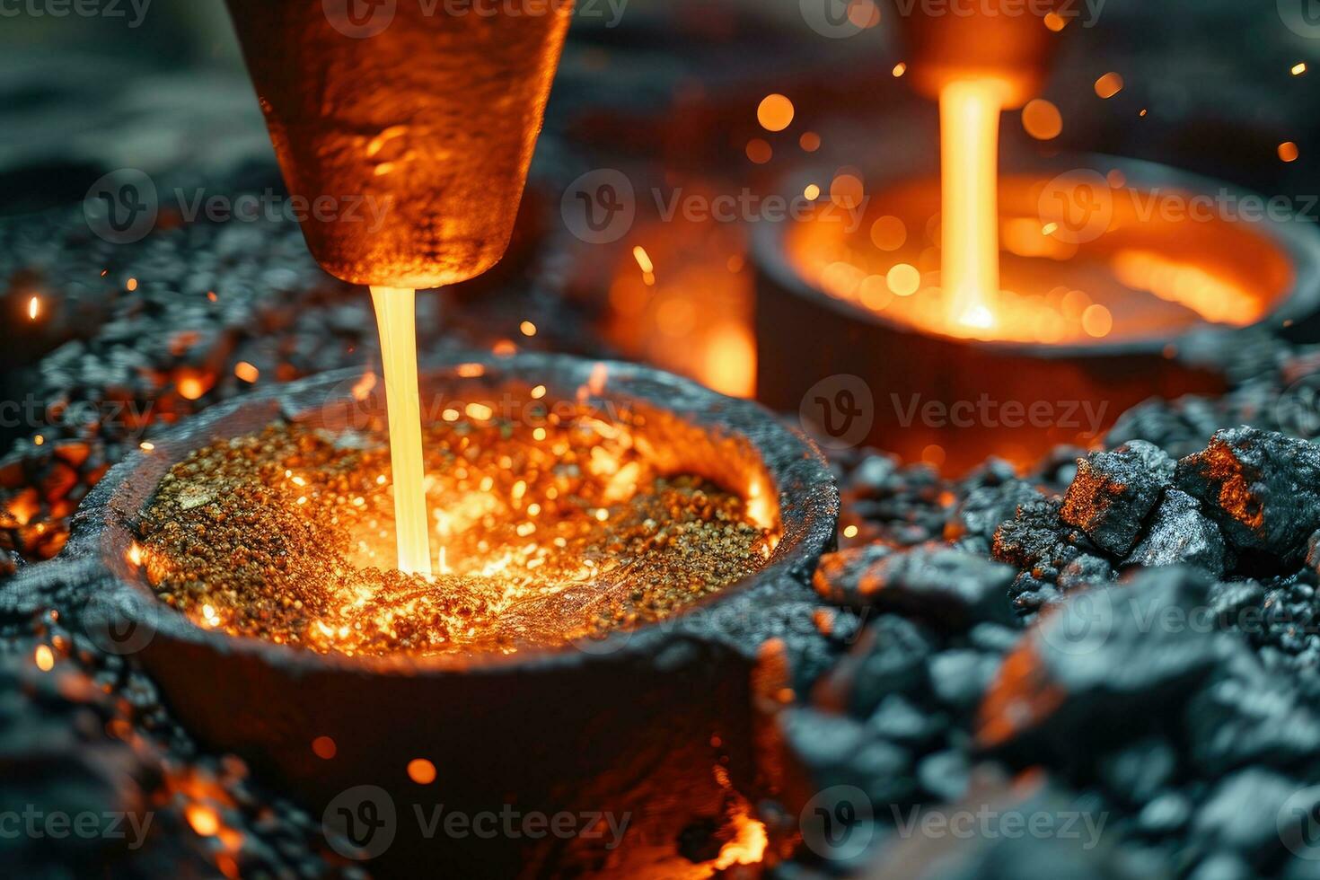 AI generated stock photo inside a steel smelting factory professional photography