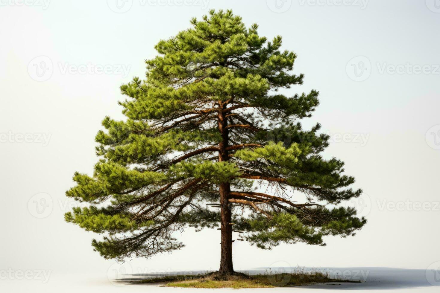 AI generated Pine trees grow big and lush professional photography photo