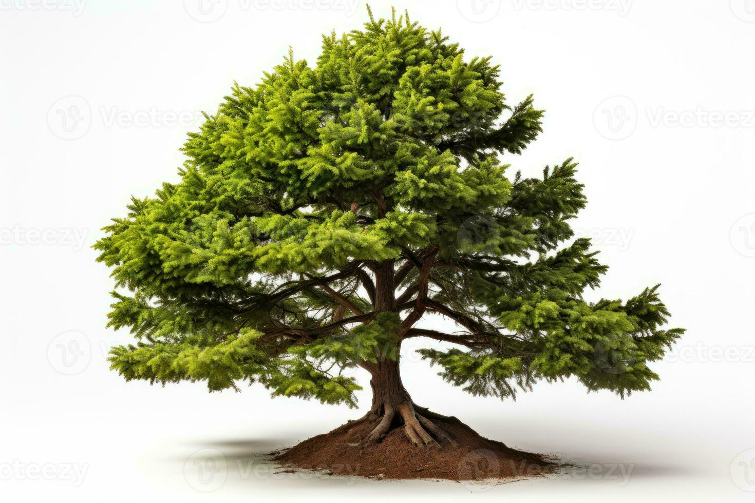 AI generated Pine trees grow big and lush professional photography photo