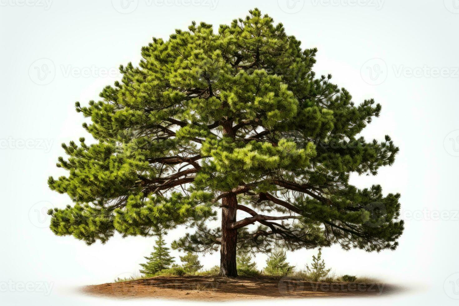 AI generated Pine trees grow big and lush professional photography photo