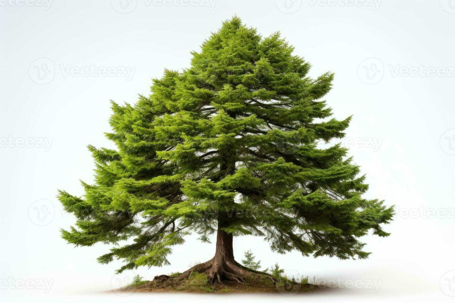 AI generated Pine trees grow big and lush professional photography photo