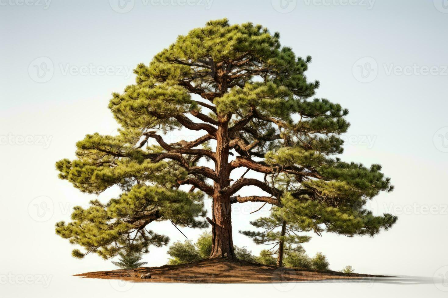 AI generated Pine trees grow big and lush professional photography photo