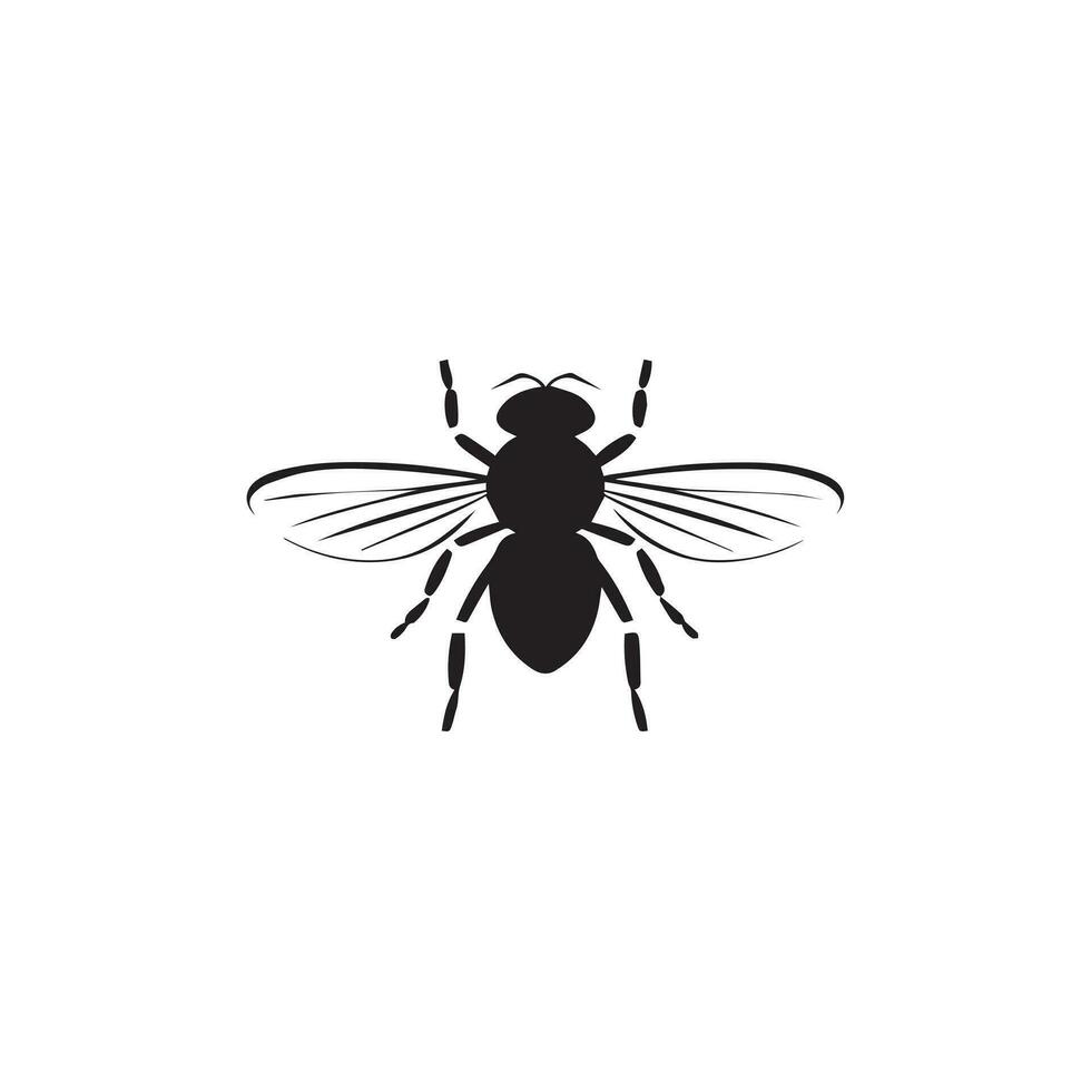 Fly icon Black and white vector illustration  background.