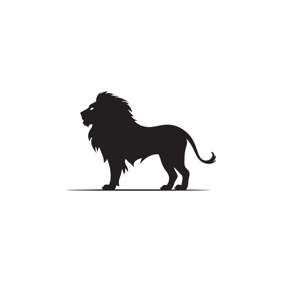 león icono. vector ilustración. negro en blanco antecedentes.