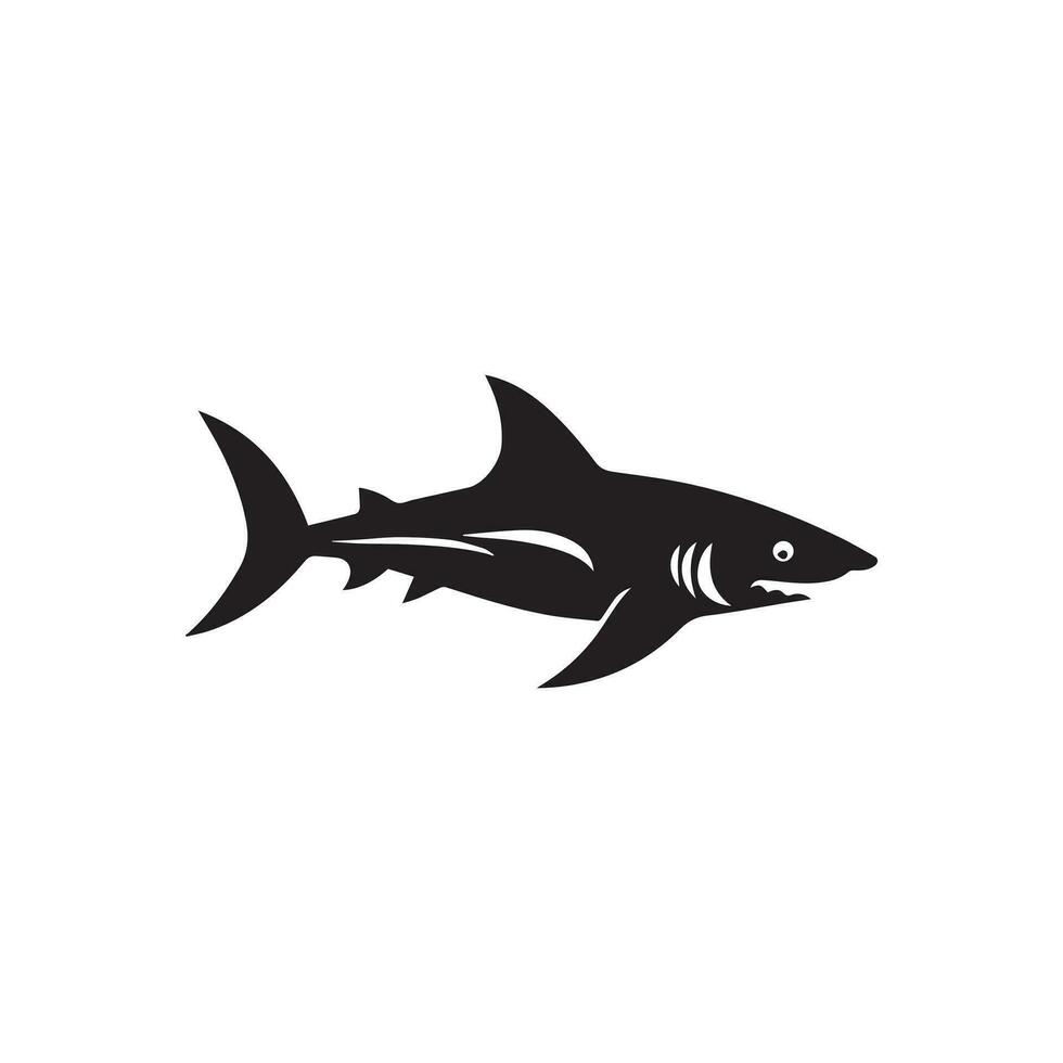 Shark icon isolated on white background. Vector illustration.
