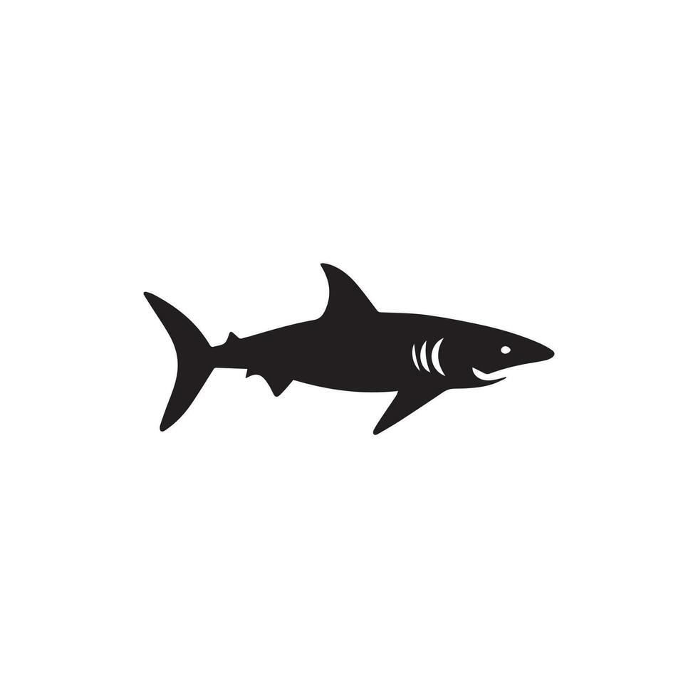 Shark icon isolated on white background. Vector illustration.