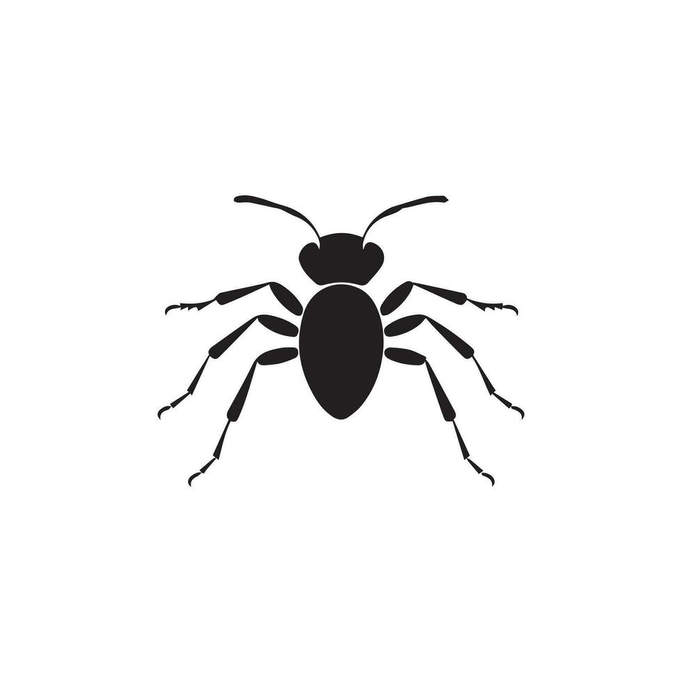 Ant black icon isolated on white background. Vector illustration.