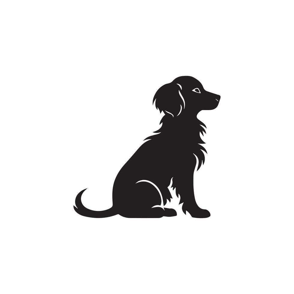 perro icono negro y blanco vector ilustración antecedentes.
