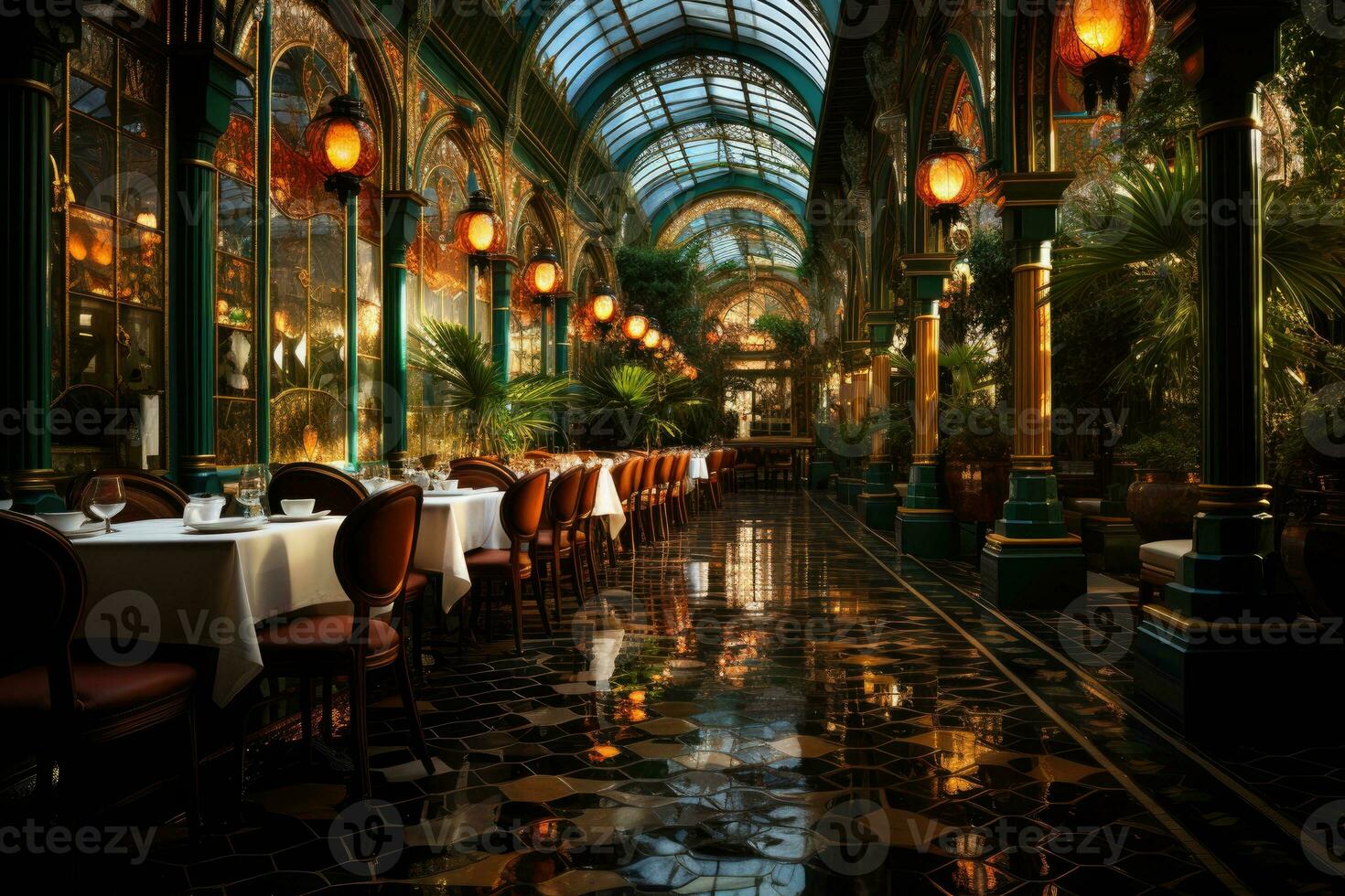 AI generated the luxurious restaurant is neatly arranged professional photography photo