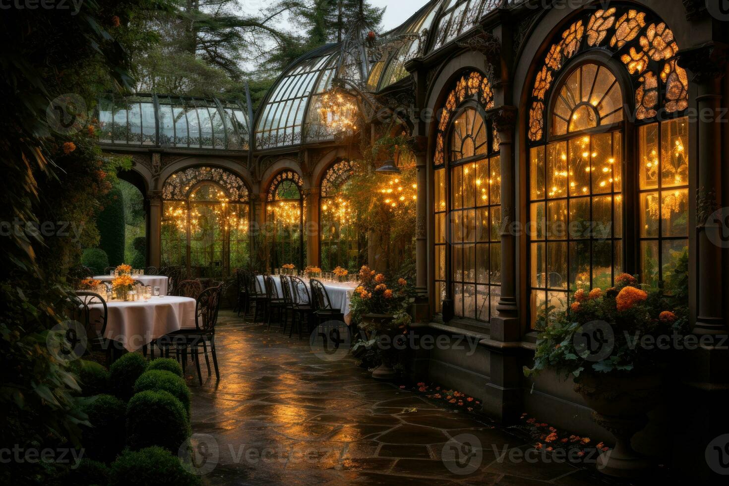 AI generated the luxurious restaurant is neatly arranged professional photography photo