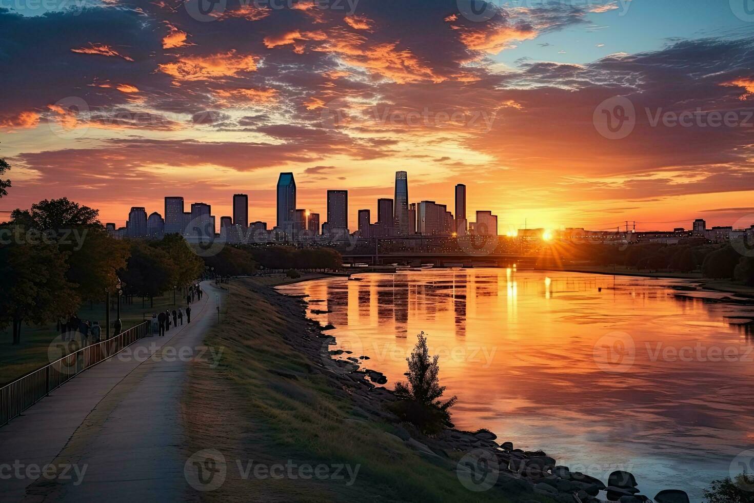 AI generated the atmosphere when the sun sets on the horizon professional photography photo