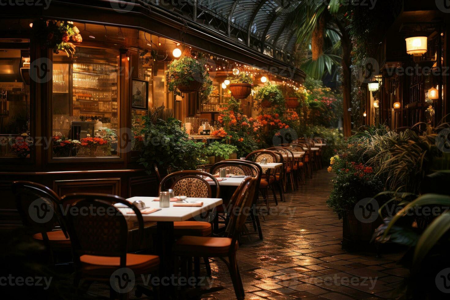 AI generated the luxurious restaurant is neatly arranged professional photography photo