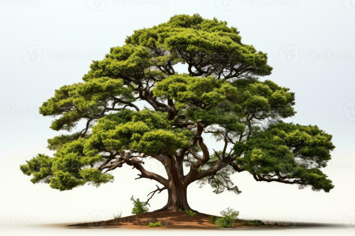 AI generated Pine trees grow big and lush professional photography photo
