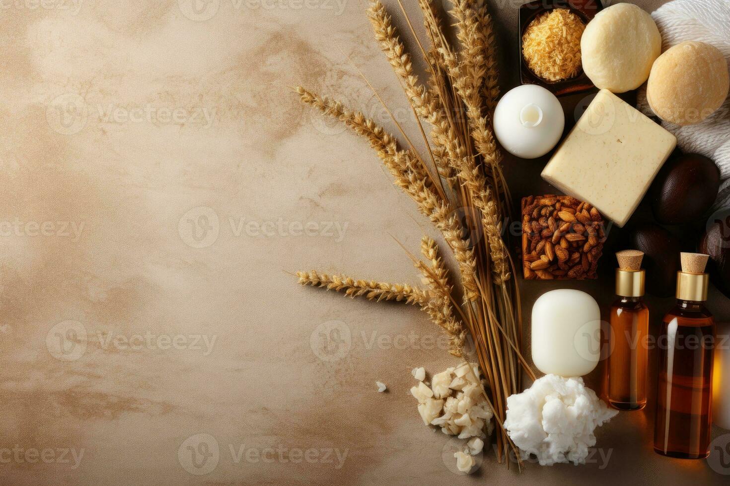 AI generated toiletries and bath accessories professional photography photo