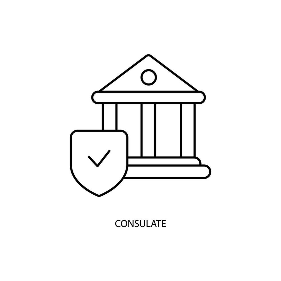 Consulate concept line icon. Simple element illustration. Consulate concept outline symbol design. vector