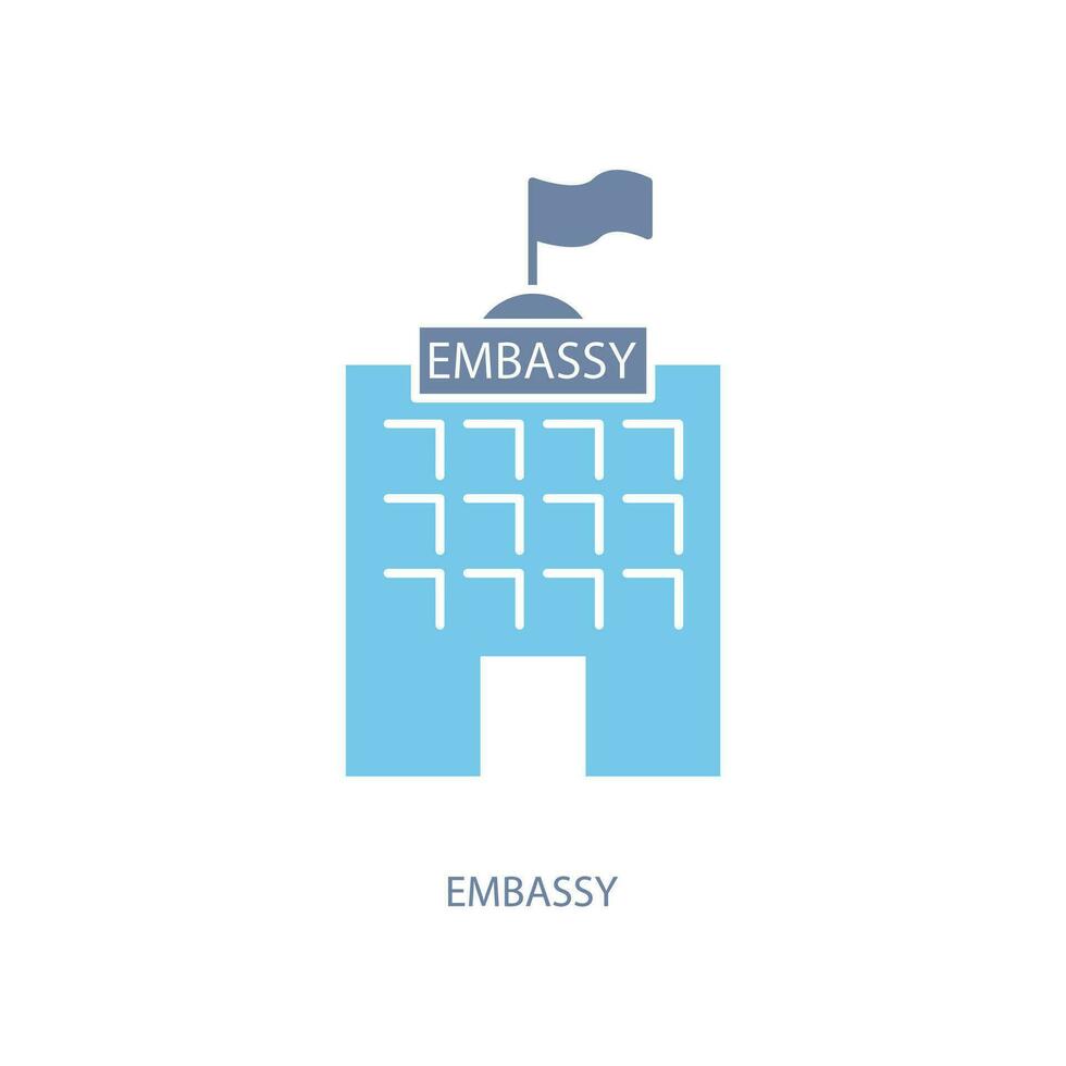 embassy concept line icon. Simple element illustration. embassy concept outline symbol design. vector