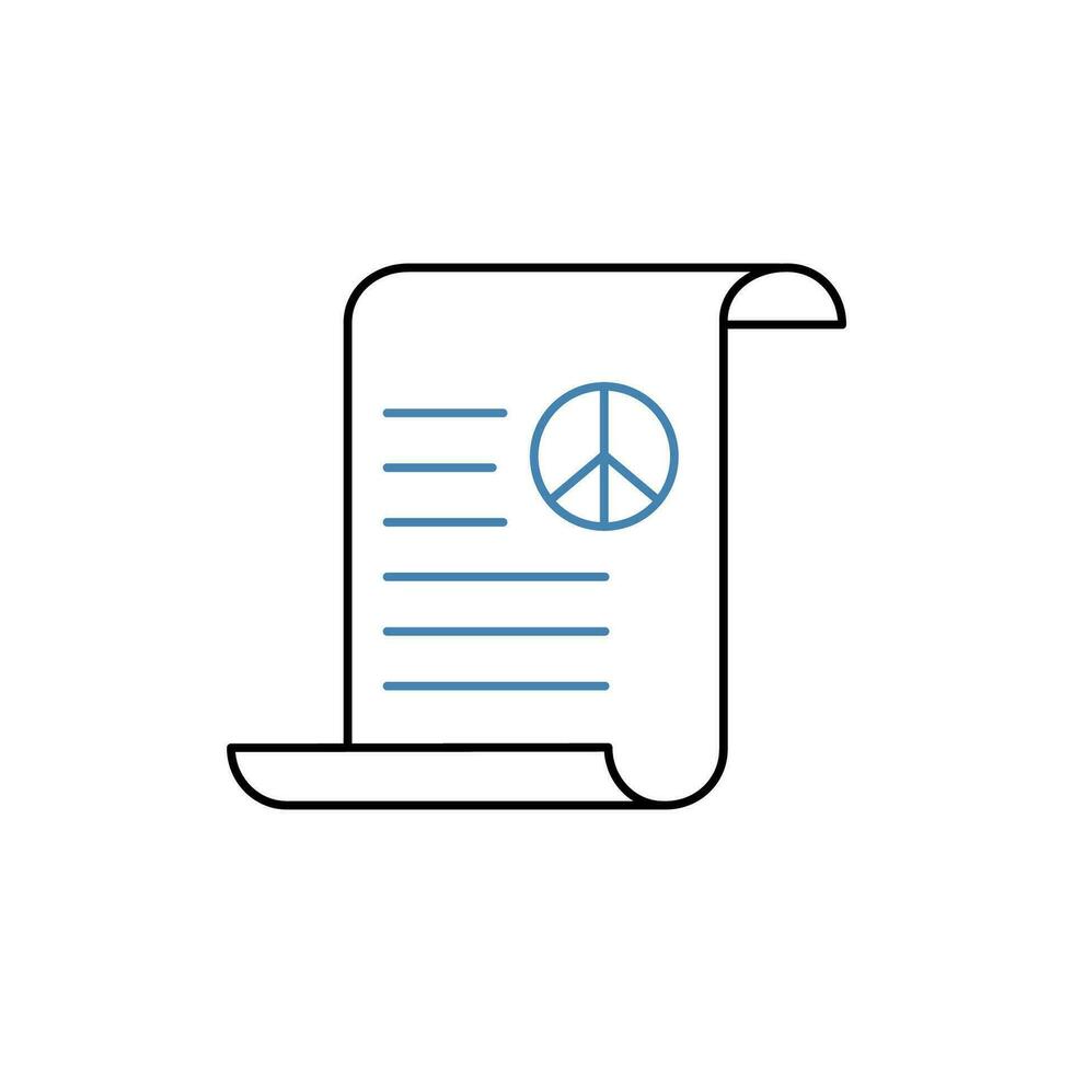 Peace treaty concept line icon. Simple element illustration. Peace treaty concept outline symbol design. vector