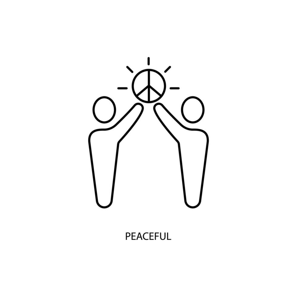 peaceful concept line icon. Simple element illustration. peaceful concept outline symbol design. vector