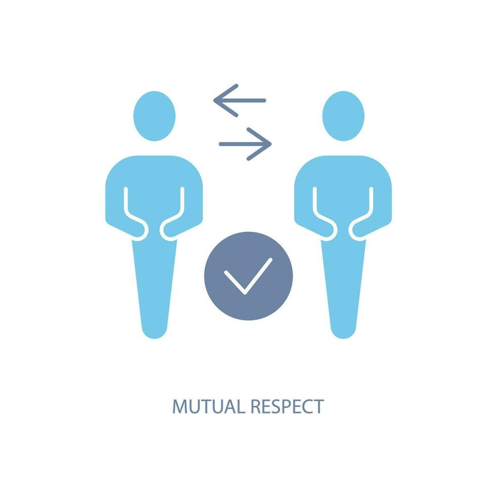 mutuo el respeto concepto línea icono. sencillo elemento ilustración. mutuo el respeto concepto contorno símbolo diseño. vector