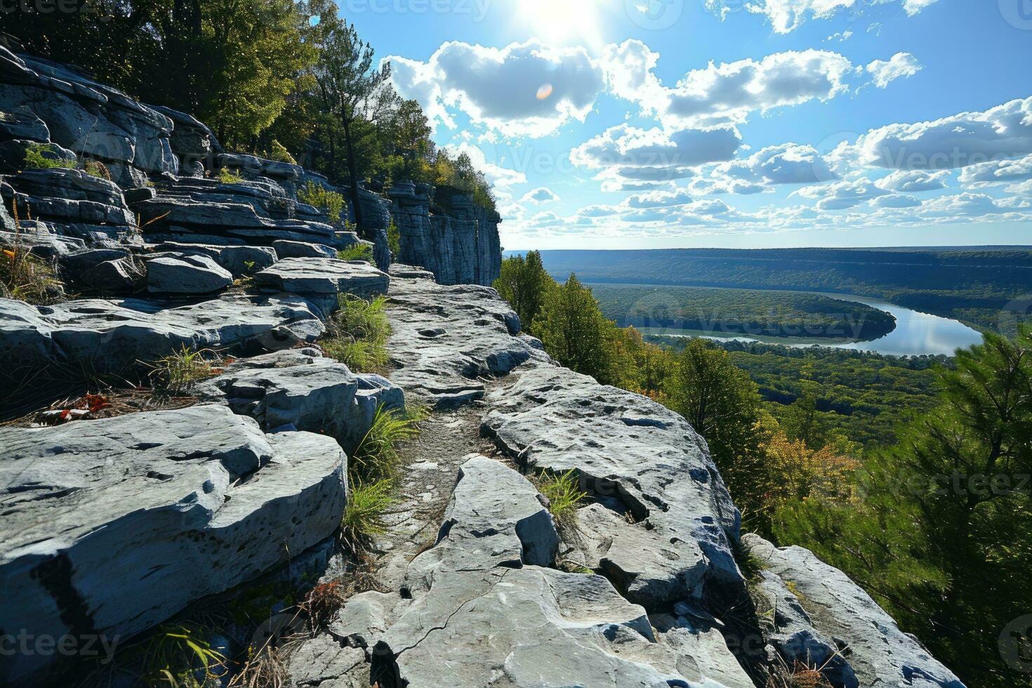 AI generated Top of the mountain hiking professional photography photo