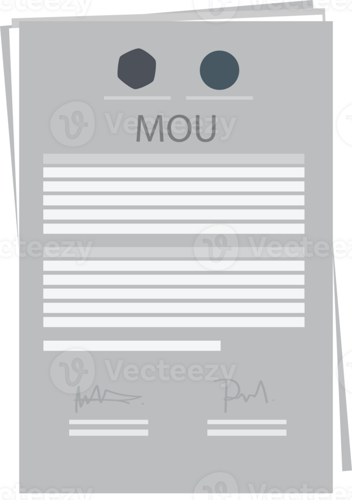 MOU memorandum of understanding. Transparent background png