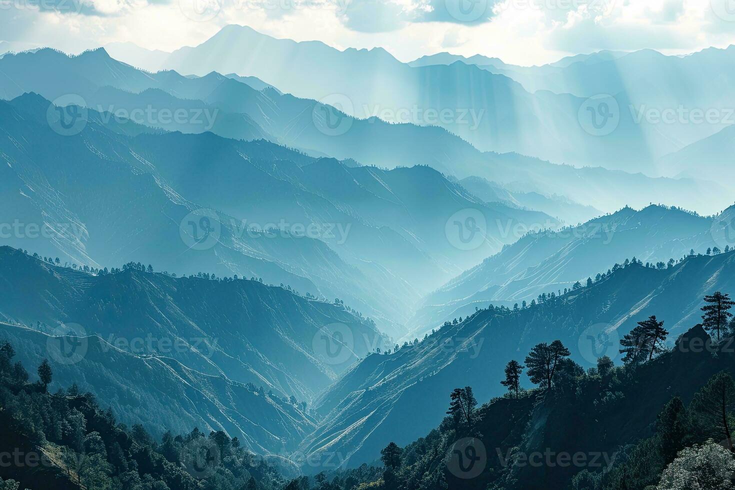 AI generated Top of the mountain hiking professional photography photo