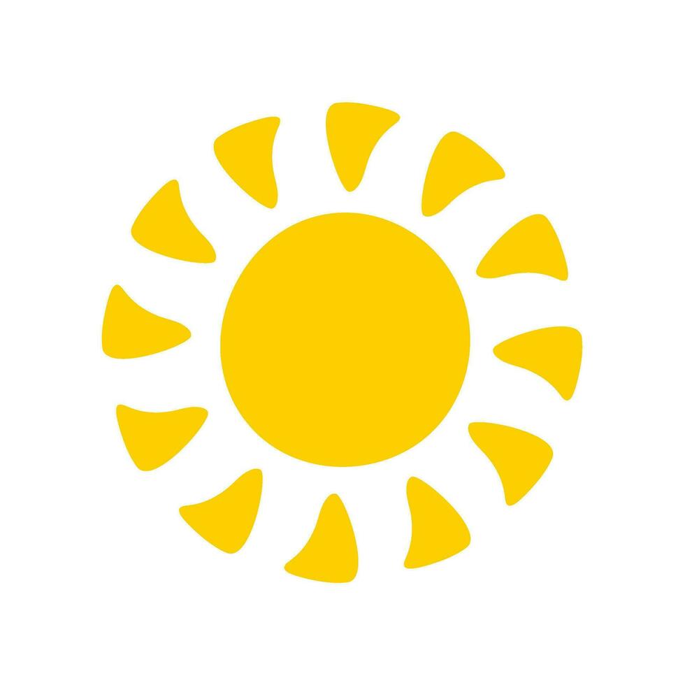 Sun icon. The silhouette of the sun shining brightly on a spring morning vector
