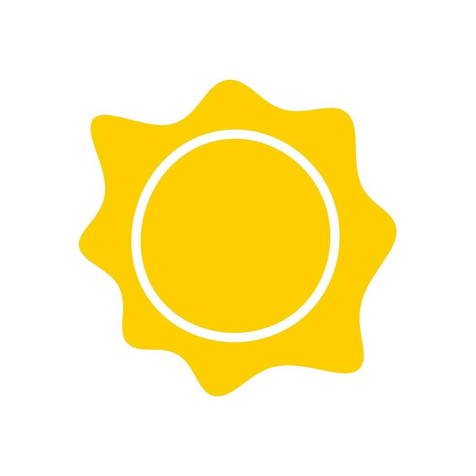 Sun icon. The silhouette of the sun shining brightly on a spring morning vector