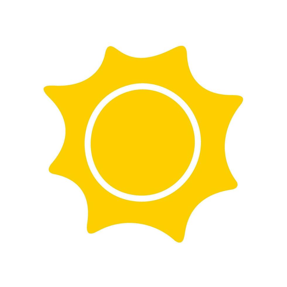 Sun icon. The silhouette of the sun shining brightly on a spring morning vector