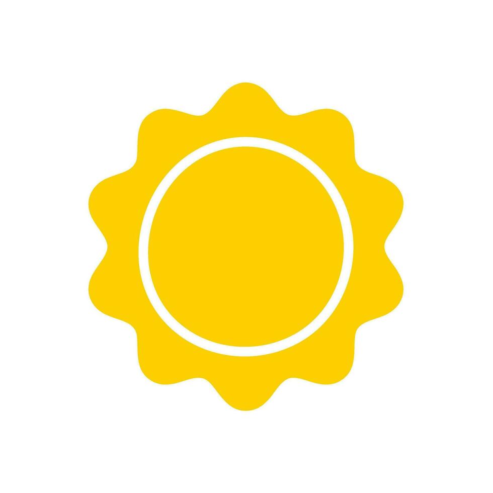 Sun icon. The silhouette of the sun shining brightly on a spring morning vector