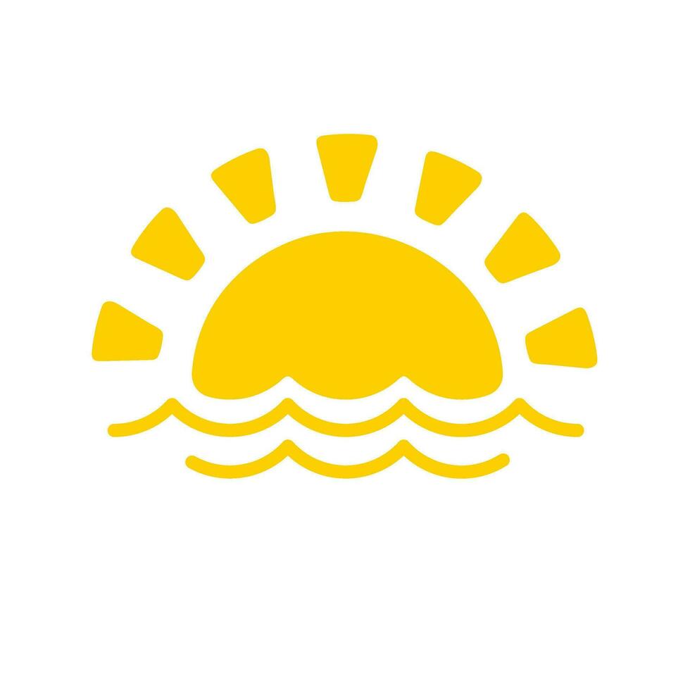 The sun sets on the sea on a summer evening. vector