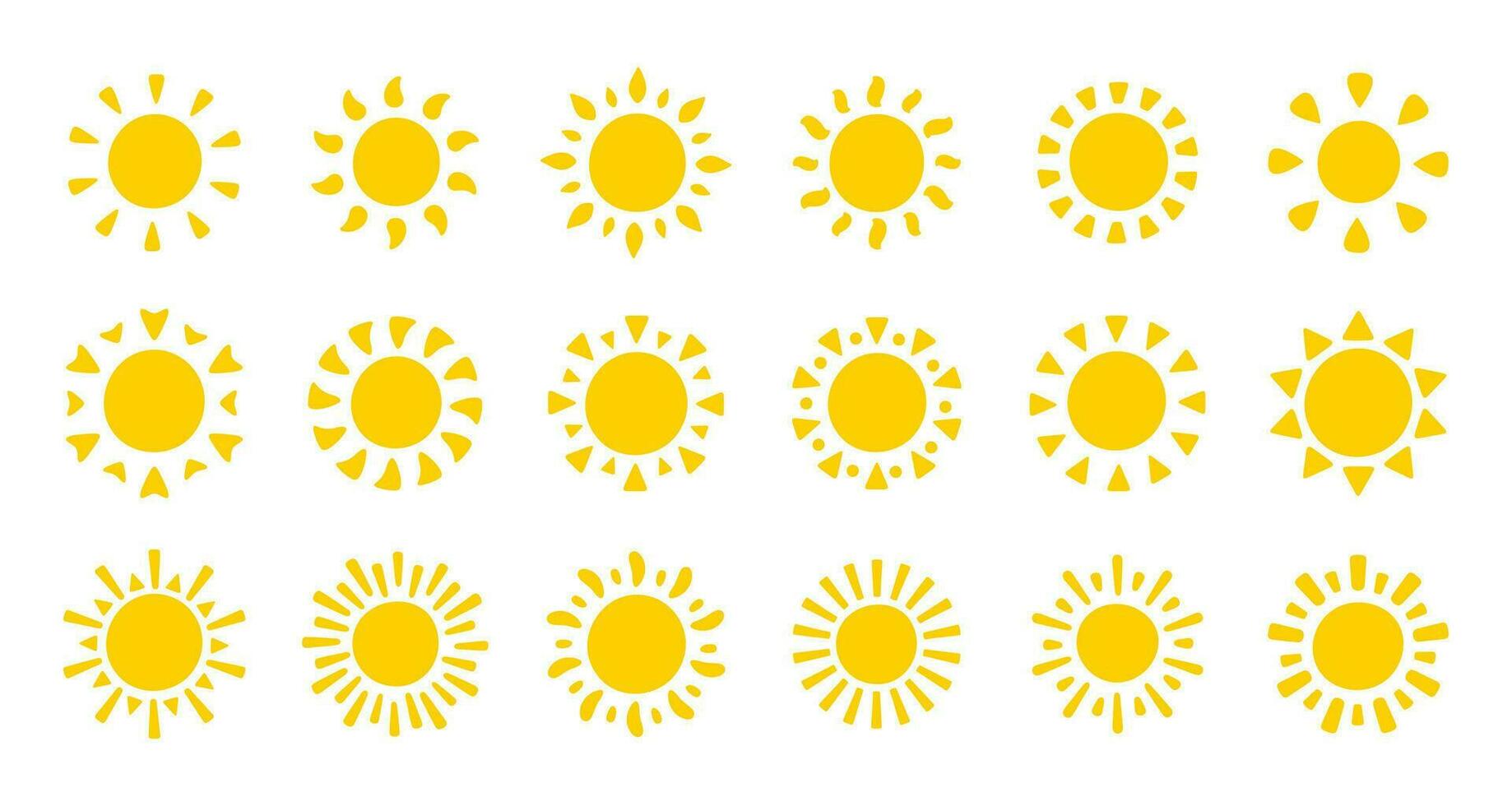 Sun icon. The silhouette of the sun shining brightly on a spring morning vector