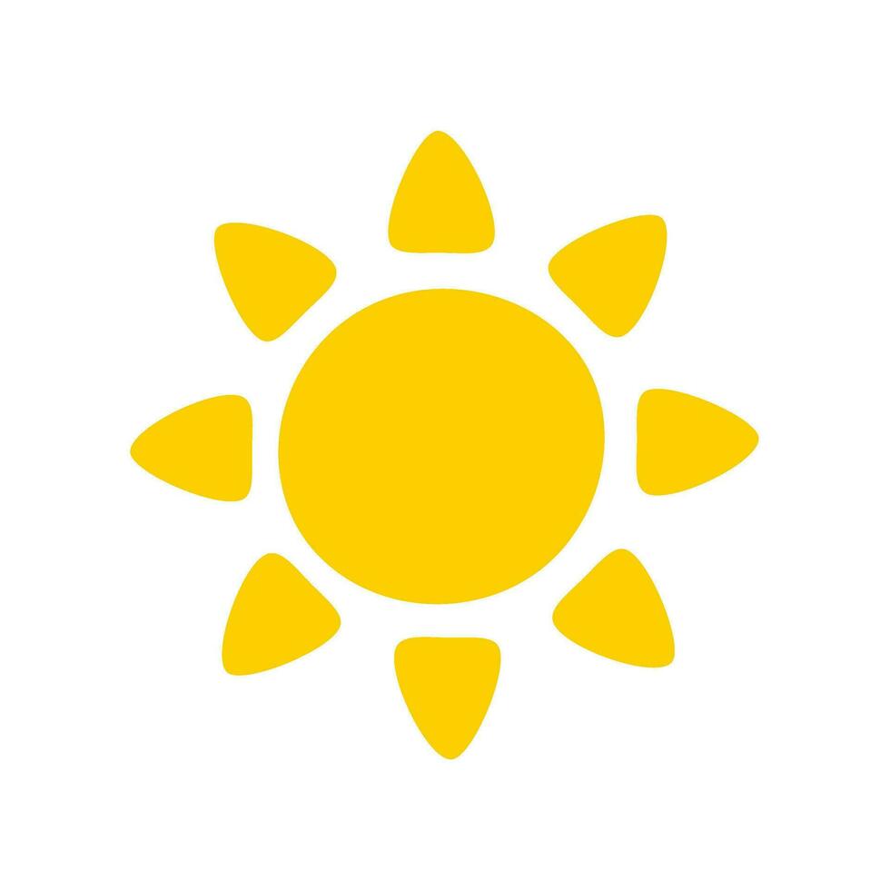 Sun icon. The silhouette of the sun shining brightly on a spring morning vector