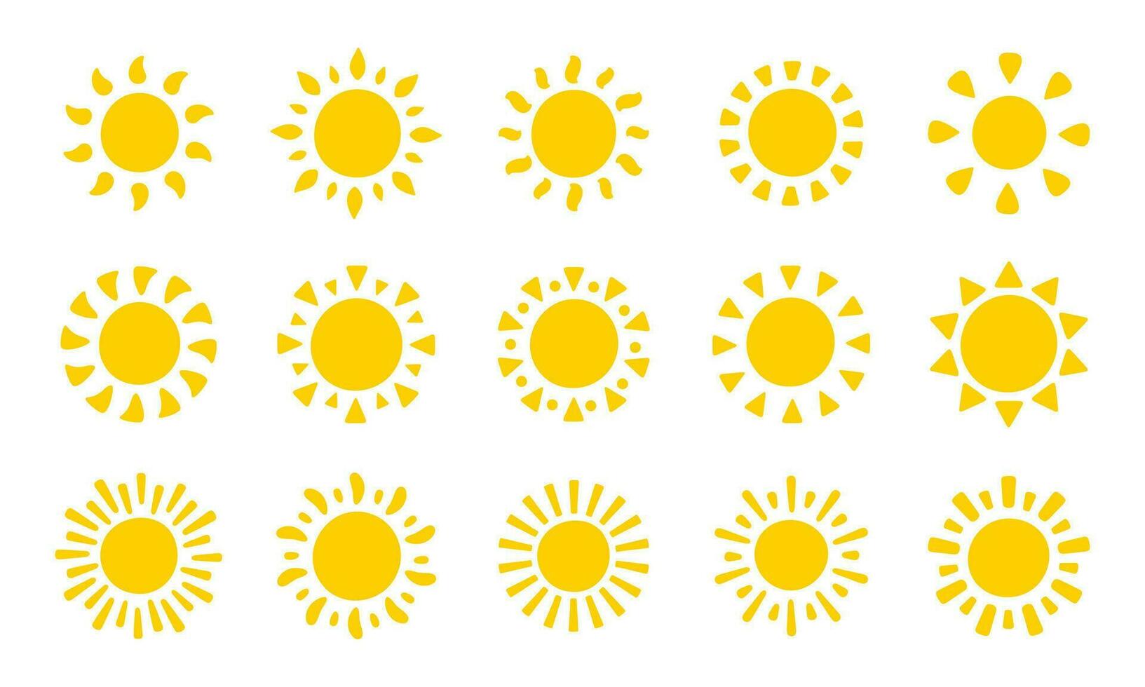 Sun icon. The silhouette of the sun shining brightly on a spring morning vector