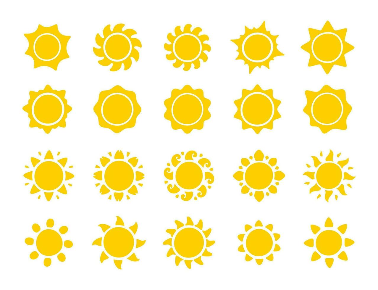 Sun icon. The silhouette of the sun shining brightly on a spring morning vector