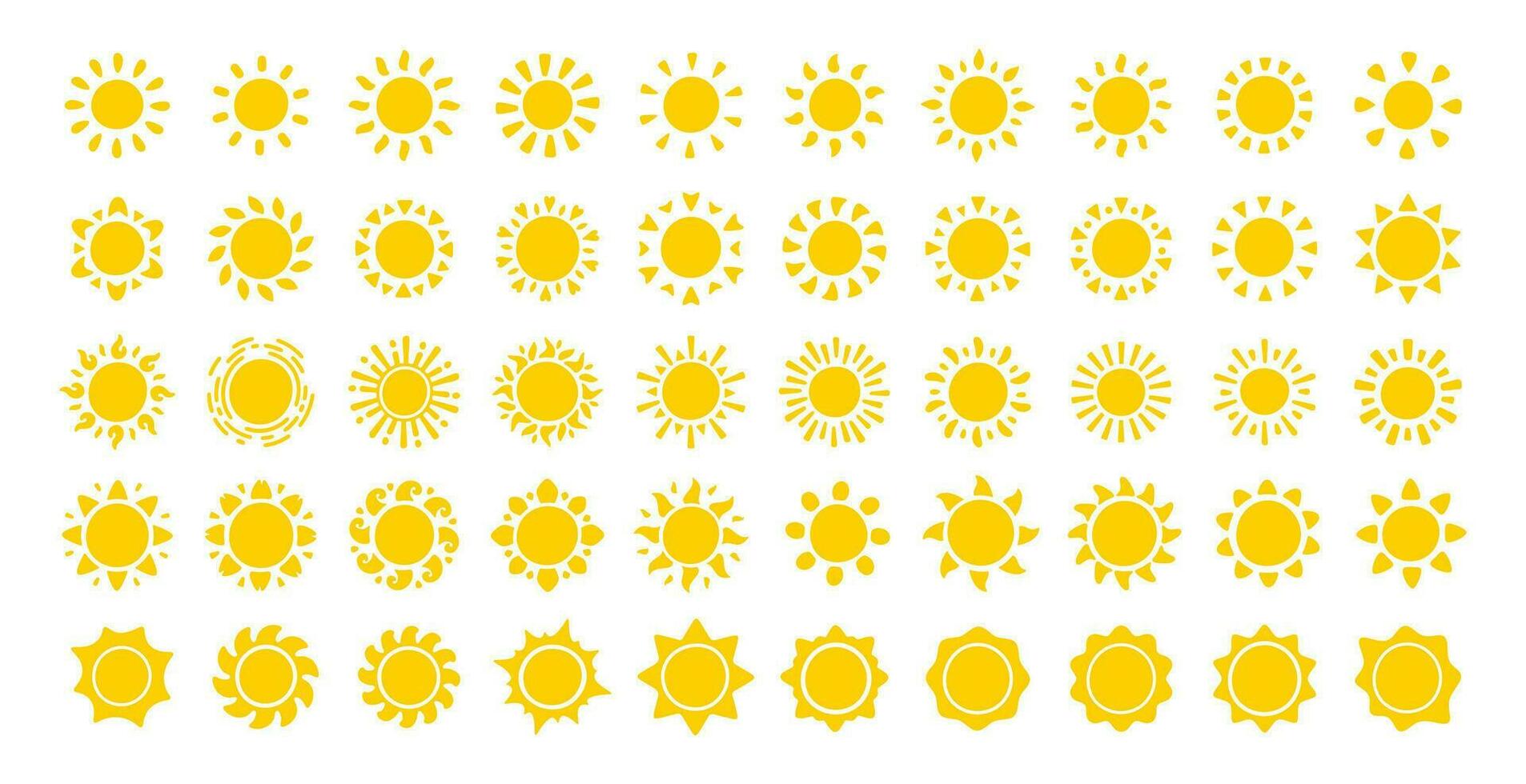 Sun icon. The silhouette of the sun shining brightly on a spring morning vector