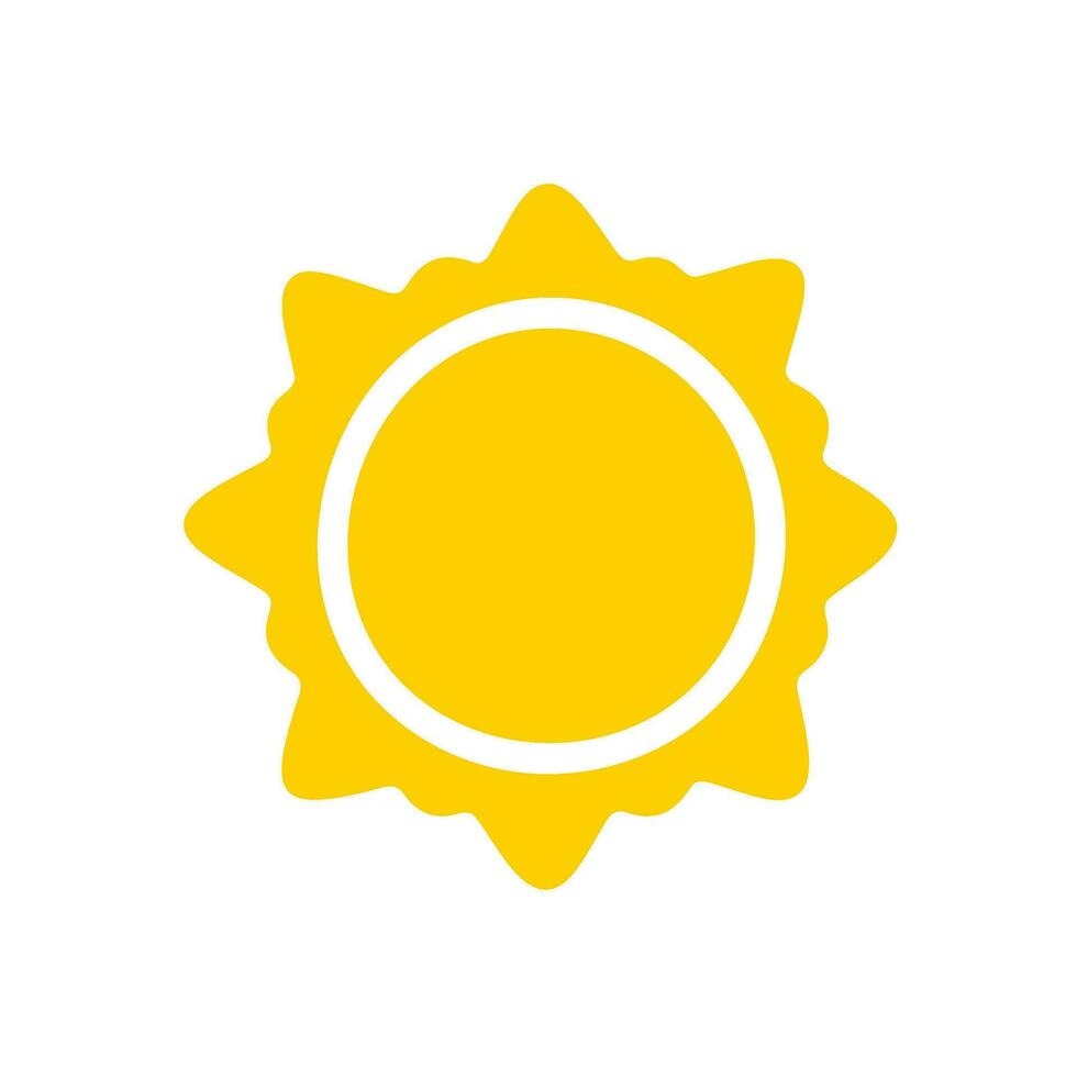 Sun icon. The silhouette of the sun shining brightly on a spring morning vector