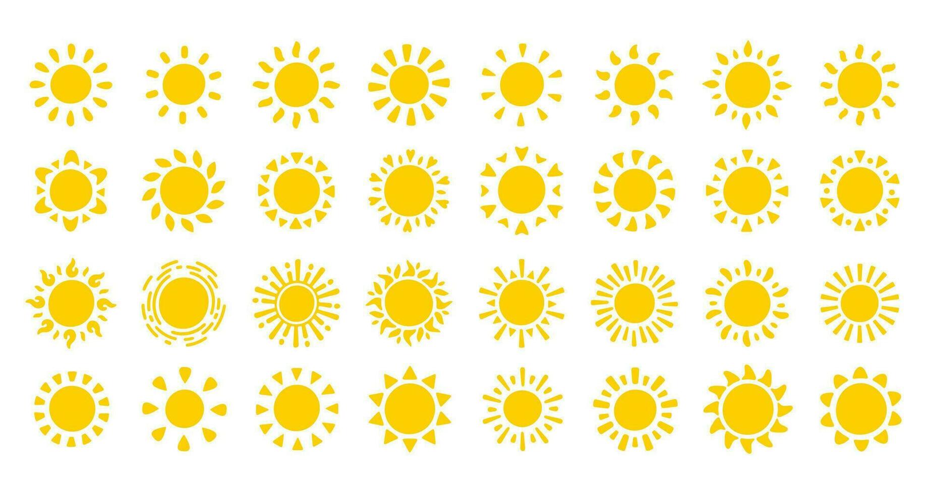 Sun icon. The silhouette of the sun shining brightly on a spring morning vector