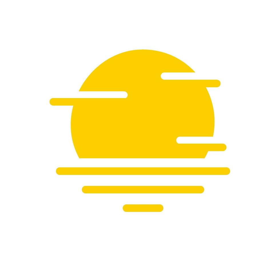 The sun sets on the sea on a summer evening. vector