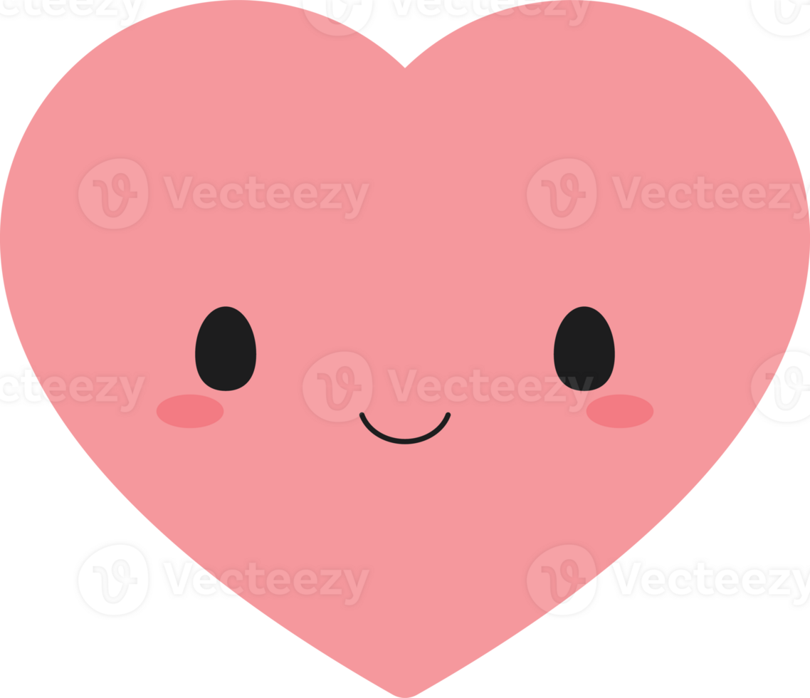 Cute pink heart icon. png