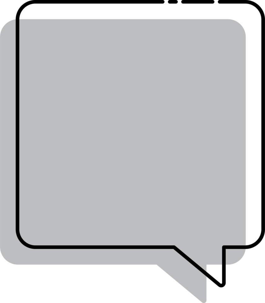 Blank speech bubble. Flat design illustration. png