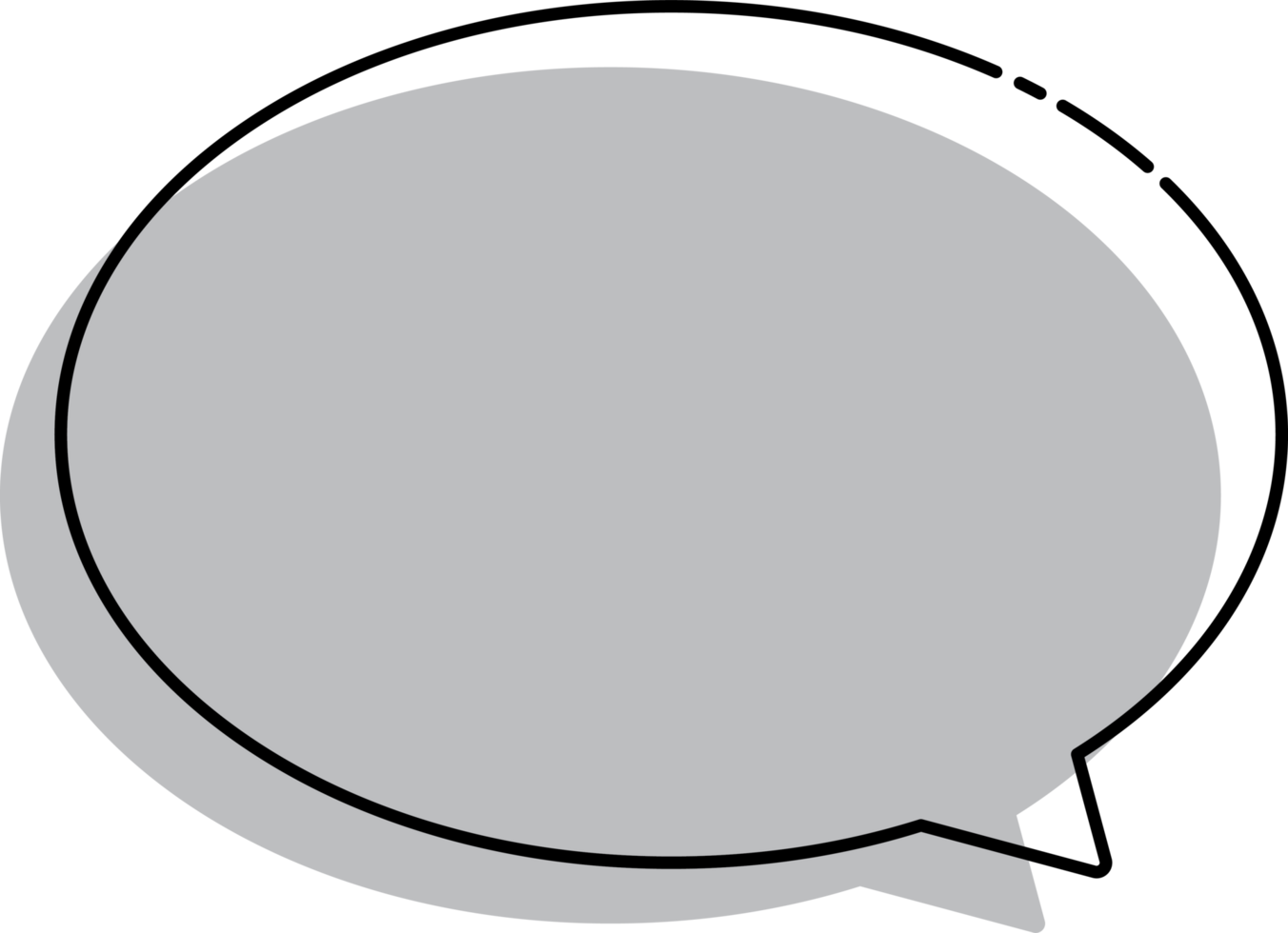 Blank speech bubble. Flat design illustration. png