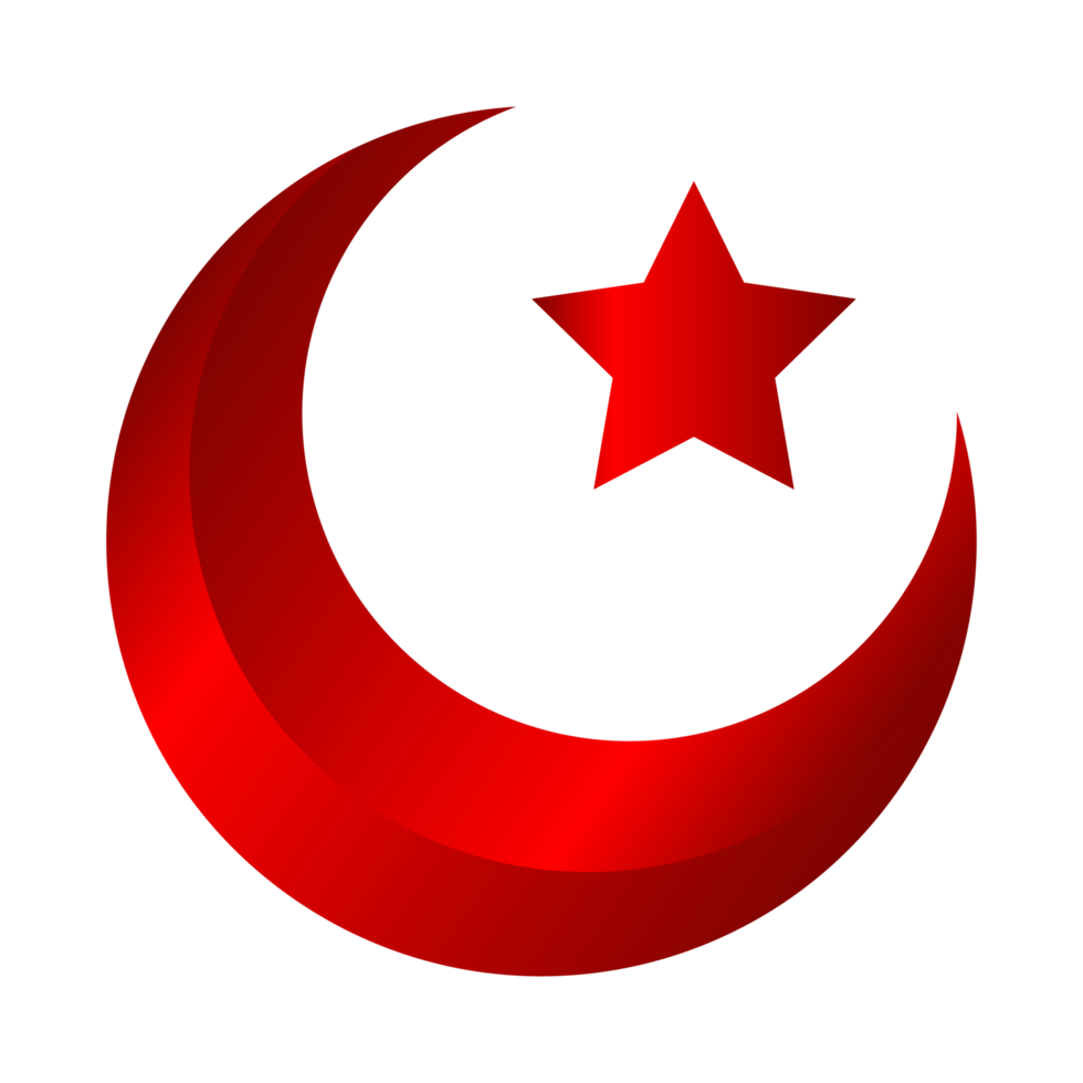 Ramadan with red moon and star gold lantern clipart png