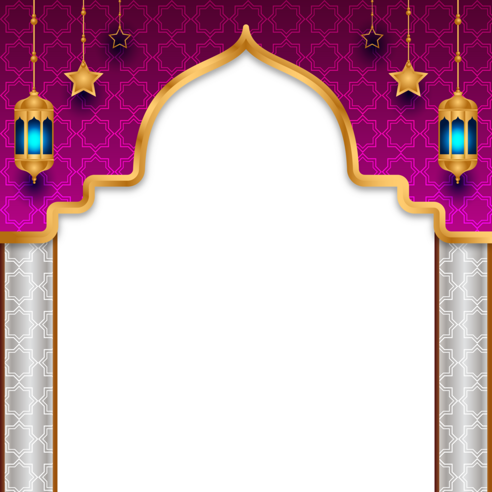 Meraj Un Nabi Islamic Frame With Lantern Ramadan Kareem Arabic Border Flyer Poster Design png