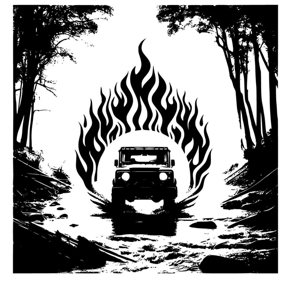 coche deporte ilustración. aventuras apagado la carretera ilustración Clásico vector