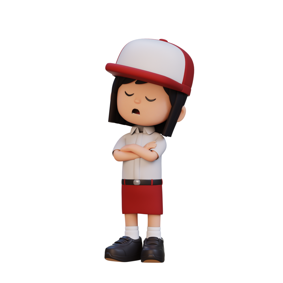 3d fofa menina personagem rejeição pose png